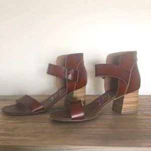 Blowfish Heeled Brown Buckle Sandal